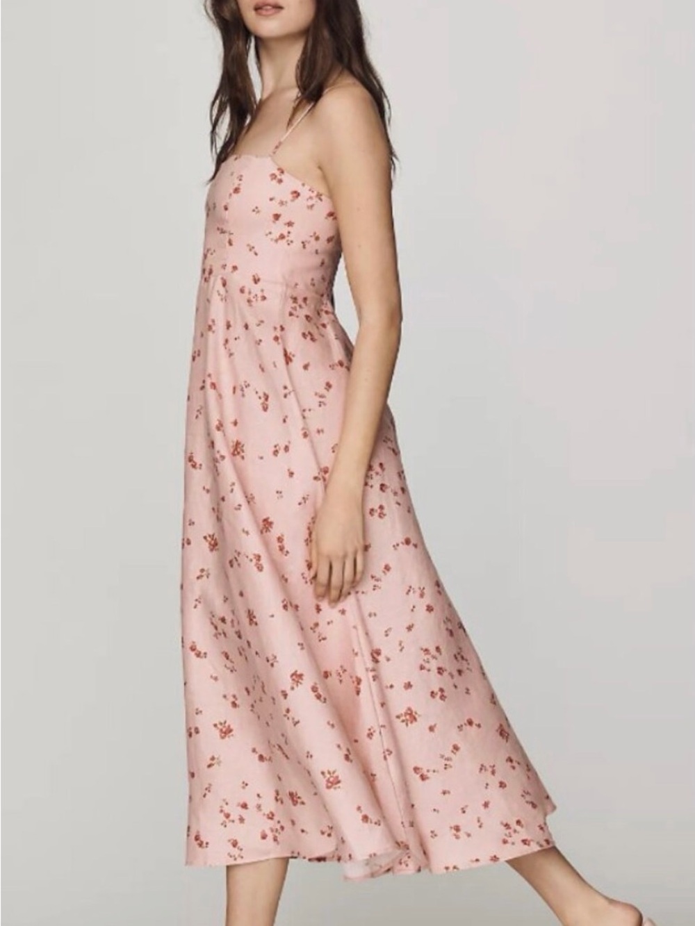 NWOT Reformation Monette Linen Dress in Noelia Pink Floral - Size 2 NWOT
